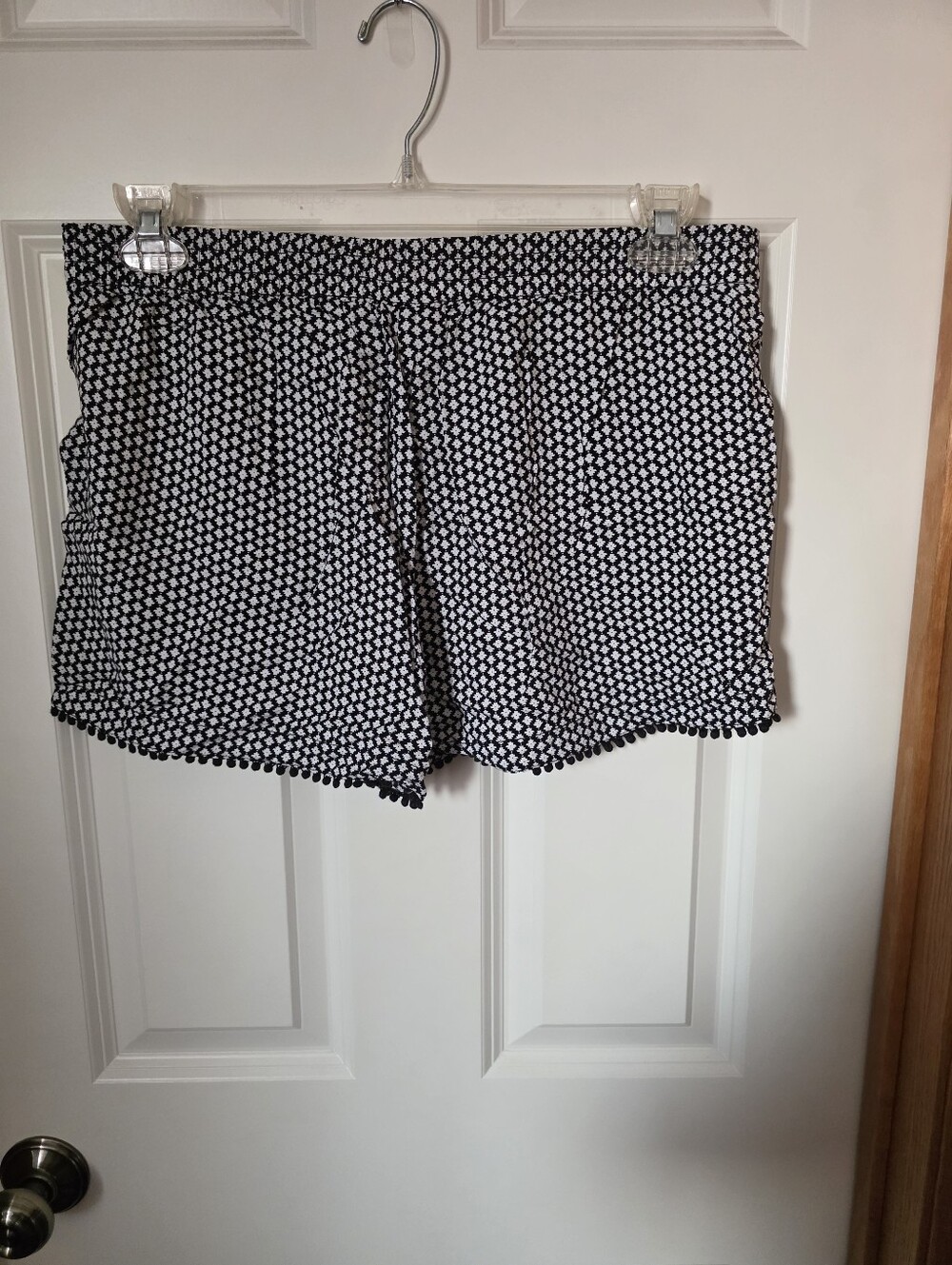 ana Black & White Printed Pom Trim Shorts - Picture 2 of 2